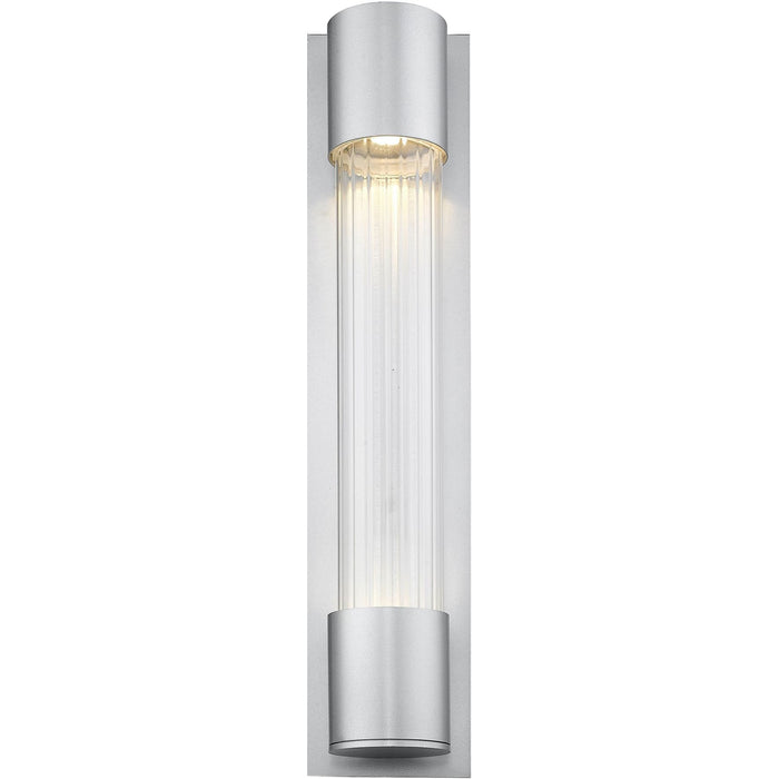 Striate Silver LED Outdoor Wall Sconce - Outdoor Wall Sconce