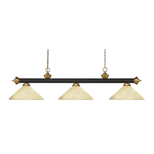 Z-Lite Riviera Bronze Satin Gold Island Billiard Pendant 200-3BRZ+SG-AGM14 - Island/Billiard