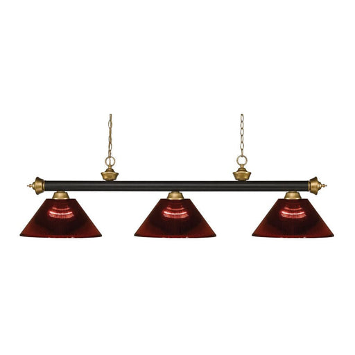 Z-Lite Riviera Bronze Satin Gold Island Billiard Pendant 200-3BRZ+SG-ARBG - Island/Billiard
