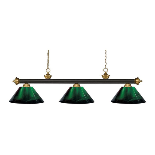 Z-Lite Riviera Bronze Satin Gold Island Billiard Pendant 200-3BRZ+SG-ARG - Island/Billiard