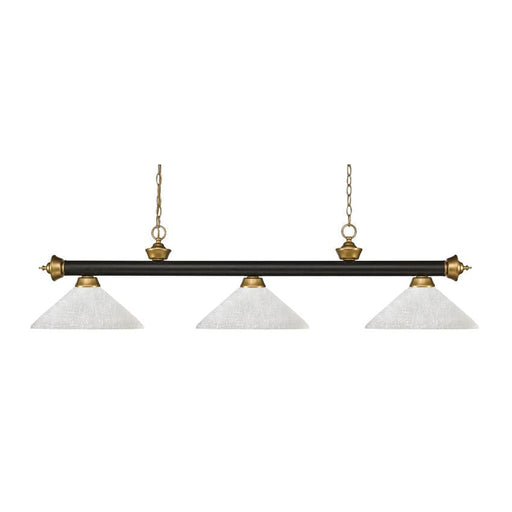 Z-Lite Riviera Bronze Satin Gold Island Billiard Pendant 200-3BRZ+SG-AWL14 - Island/Billiard
