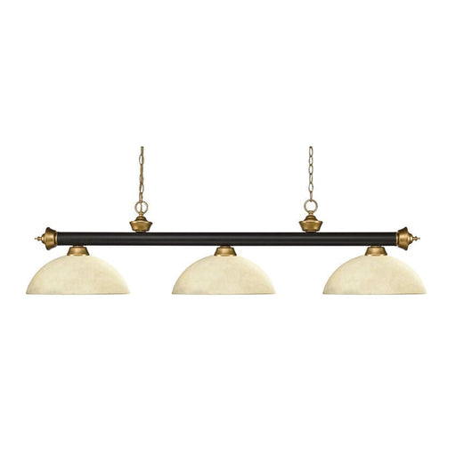 Z-Lite Riviera Bronze Satin Gold Island Billiard Pendant 200-3BRZ+SG-DGM14 - Island/Billiard