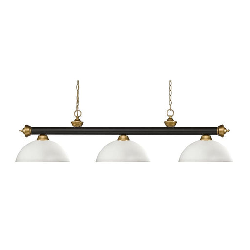 Z-Lite Riviera Bronze Satin Gold Island Billiard Pendant 200-3BRZ+SG-DMO14 - Island/Billiard