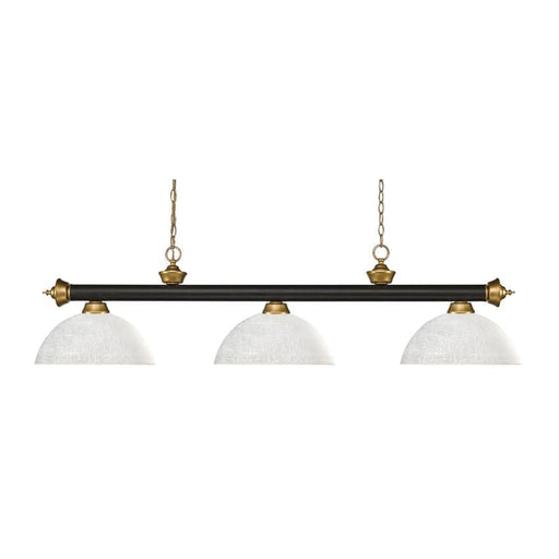 Z-Lite Riviera Bronze Satin Gold Island Billiard Pendant 200-3BRZ+SG-DWL14 - Island/Billiard
