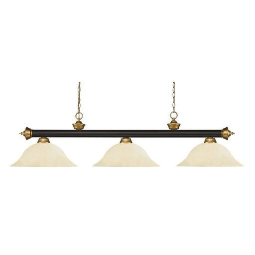 Z-Lite Riviera Bronze Satin Gold Island Billiard Pendant 200-3BRZ+SG-GM16 - Island/Billiard