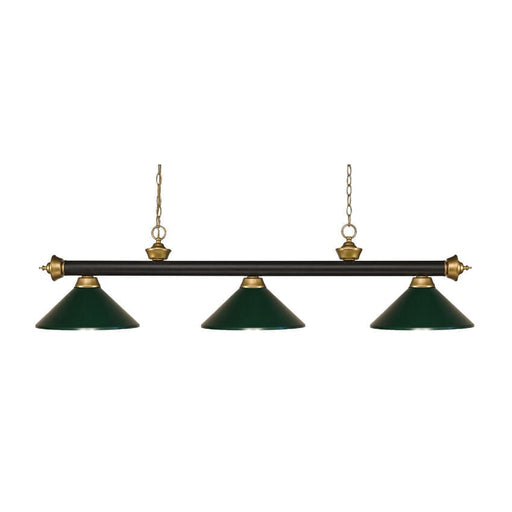 Z-Lite Riviera Bronze Satin Gold Island Billiard Pendant 200-3BRZ+SG-MDG - Island/Billiard