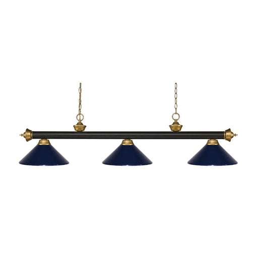 Z-Lite Riviera Bronze Satin Gold Island Billiard Pendant 200-3BRZ+SG-MNB - Island/Billiard
