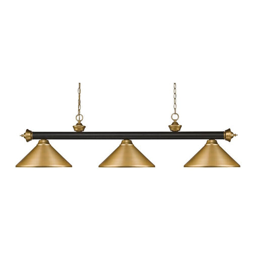 Z-Lite Riviera Bronze Satin Gold Island Billiard Pendant 200-3BRZ+SG-MSG - Island/Billiard