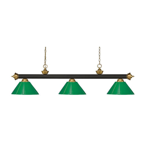 Z-Lite Riviera Bronze Satin Gold Island Billiard Pendant 200-3BRZ+SG-PGR - Island/Billiard