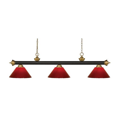 Z-Lite Riviera Bronze Satin Gold Island Billiard Pendant 200-3BRZ+SG-PRD - Island/Billiard