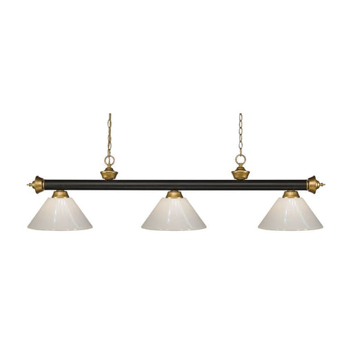 Z-Lite Riviera Bronze Satin Gold Island Billiard Pendant 200-3BRZ+SG-PWH - Island/Billiard
