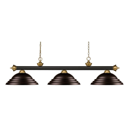 Z-Lite Riviera Bronze Satin Gold Island Billiard Pendant 200-3BRZ+SG-SBRZ - Island/Billiard
