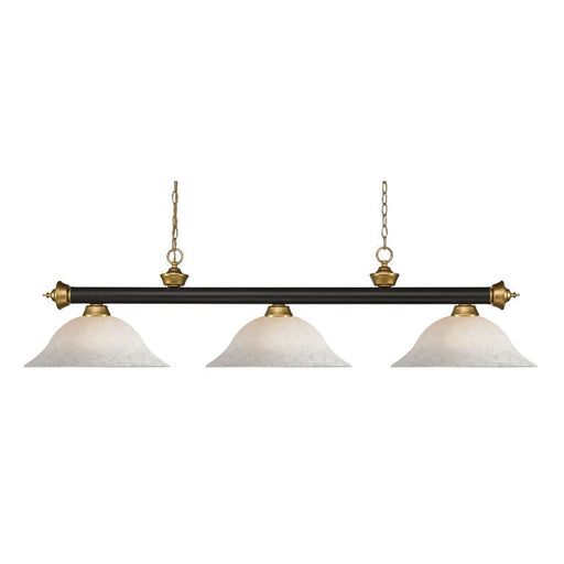Z-Lite Riviera Bronze Satin Gold Island Billiard Pendant 200-3BRZ+SG-WM16 - Island/Billiard