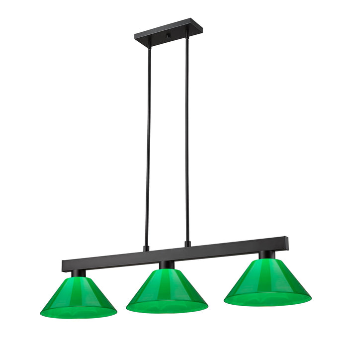 Z-Lite Cobalt Matte Black 3 Light Billiard Light 152MB-PGR - Island/Billiard