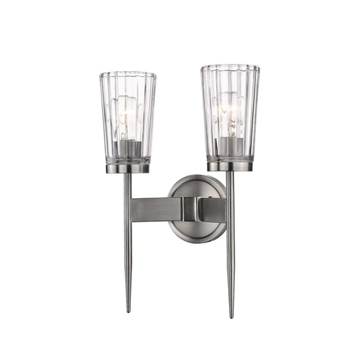 Flair Antique Nickel 2 Light Wall Sconce - Wall Sconces