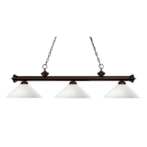 Z-Lite Riviera Bronze Island Billiard Pendant 200-3BRZ-AMO14 - Island/Billiard