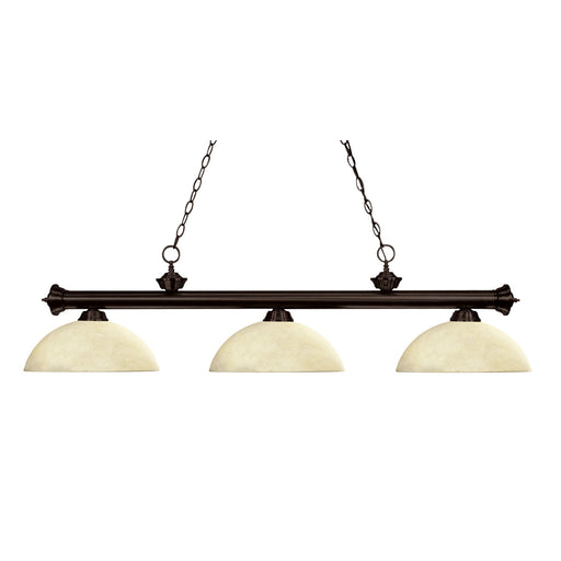Z-Lite Riviera Bronze Island Billiard Pendant 200-3BRZ-DGM14 - Island/Billiard