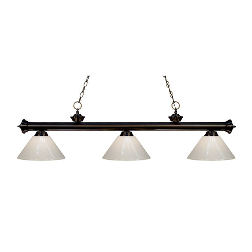 Z-Lite Riviera Bronze Island Billiard Pendant 200-3BRZ-PWH - Island/Billiard