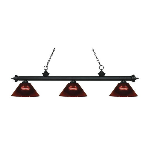 Z-Lite Riviera Matte Black Island Billiard Pendant 200-3MB-ARBG - Island/Billiard