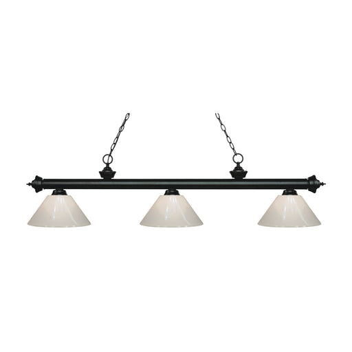 Z-Lite Riviera Matte Black Island Billiard Pendant 200-3MB-PWH - Island/Billiard