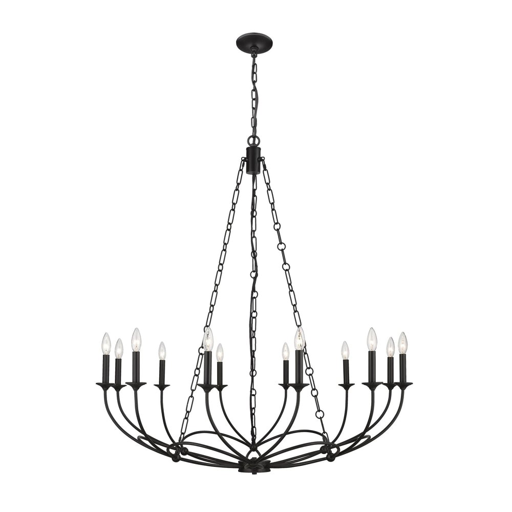 Z-Lite Arabella Matte Black 12 Light Chandelier 3500-12MB - Chandeliers