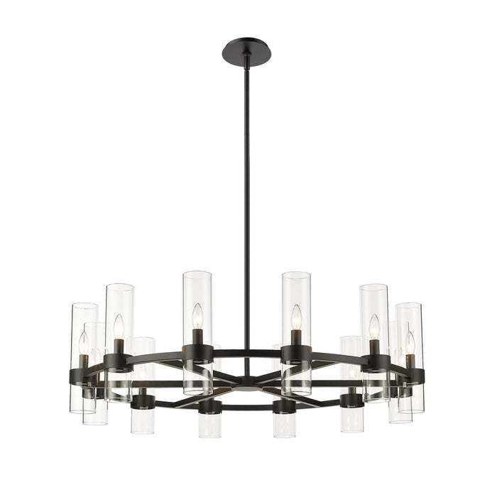 Z-Lite Datus Matte Black Chandelier 4008-12MB - Chandeliers