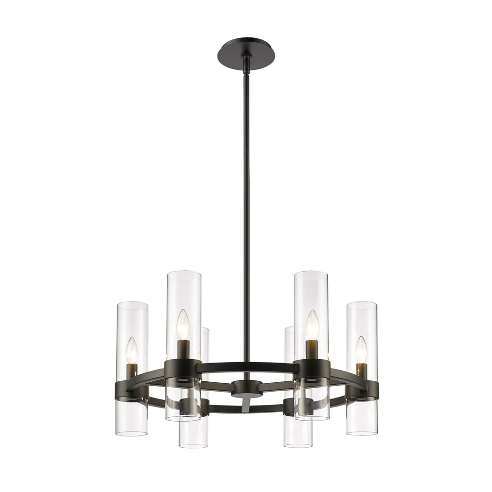 Z-Lite Datus Matte Black Chandelier 4008-6MB - Chandeliers