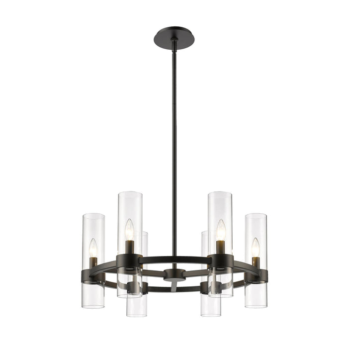 Z-Lite Datus Matte Black Chandelier 4008-6MB - Chandeliers