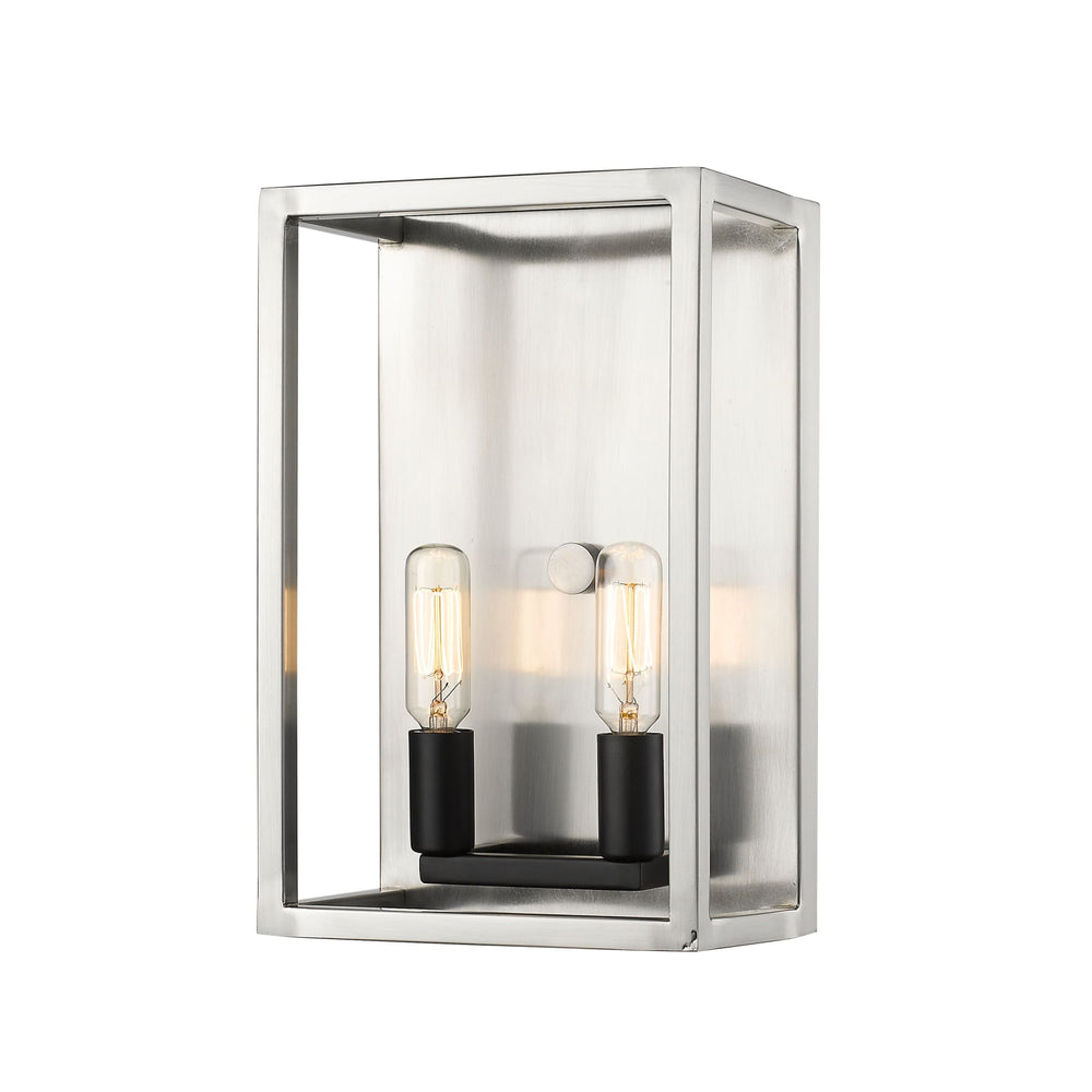 Quadra Brushed Nickel Black Wall Sconce - Wall Sconces