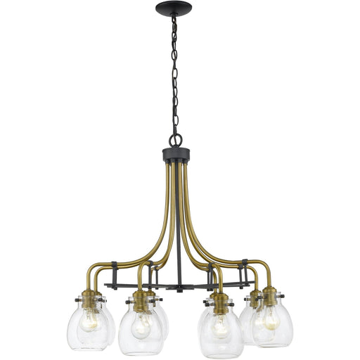 Kraken Matte Black and Olde Brass Chandelier - Chandelier