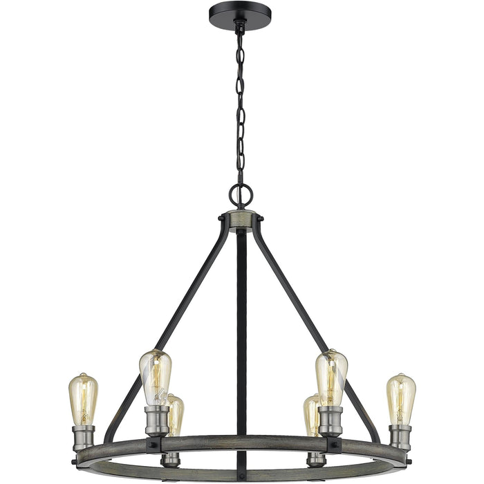 Kirkland Ashen Barnboard Chandelier - Chandelier