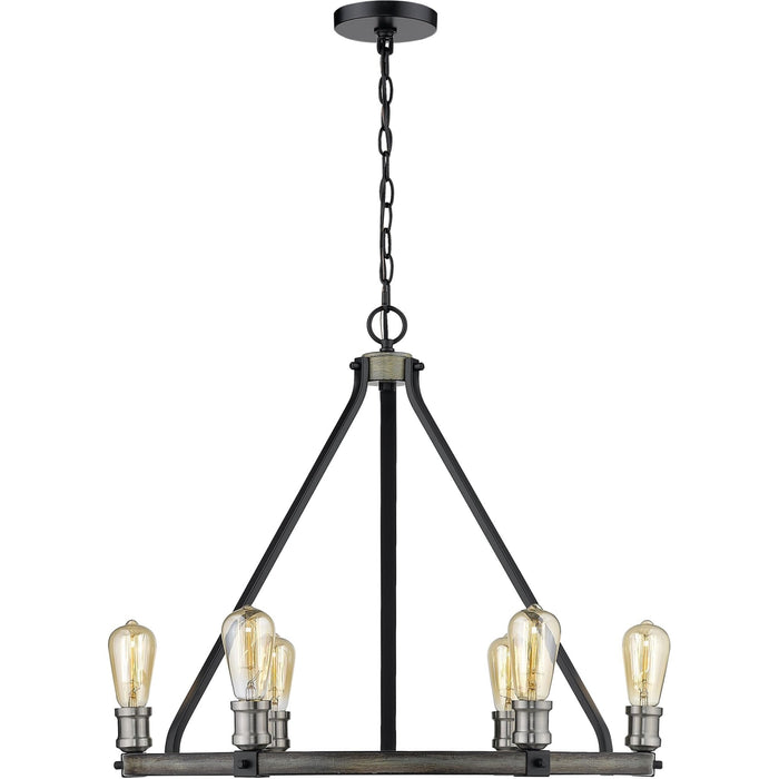 Kirkland Ashen Barnboard Chandelier - Chandelier