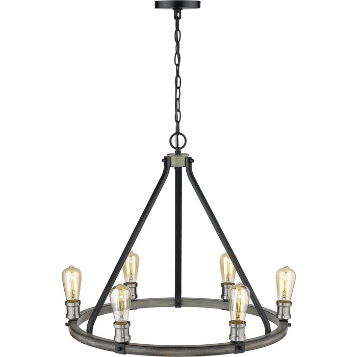 Kirkland Ashen Barnboard Chandelier - Chandelier