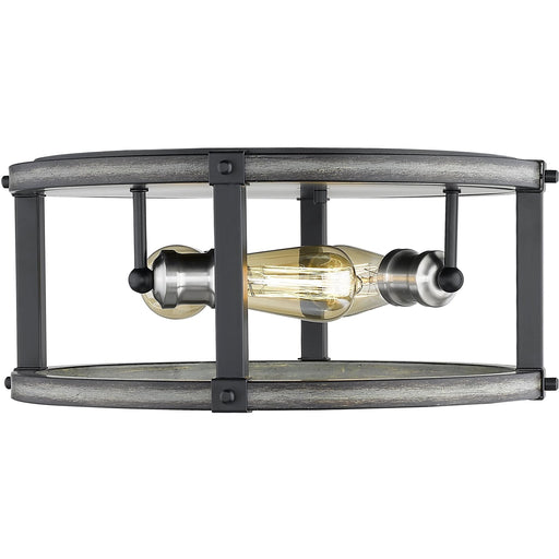 Kirkland Ashen Barnboard Flush Mount - Flush Mount