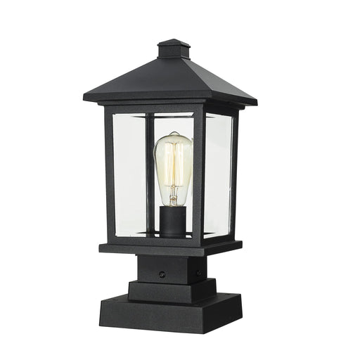 Z-Lite Portland Black Outdoor Pier Mounted Fixture 531PHMS-SQPM-BK - Outdoor Pier Mounted Fixtures
