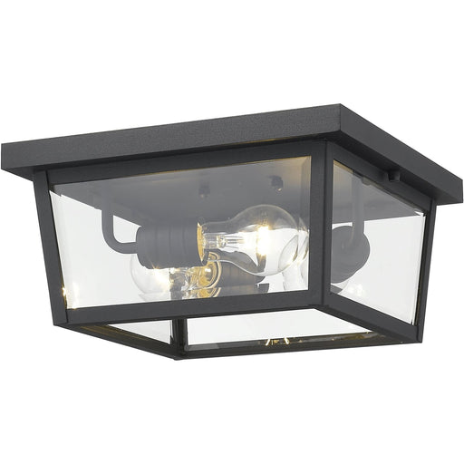 Beacon Black Outdoor Flush Ceiling Mount Fixture - Outdoor Flush Ceiling Mount Fixture