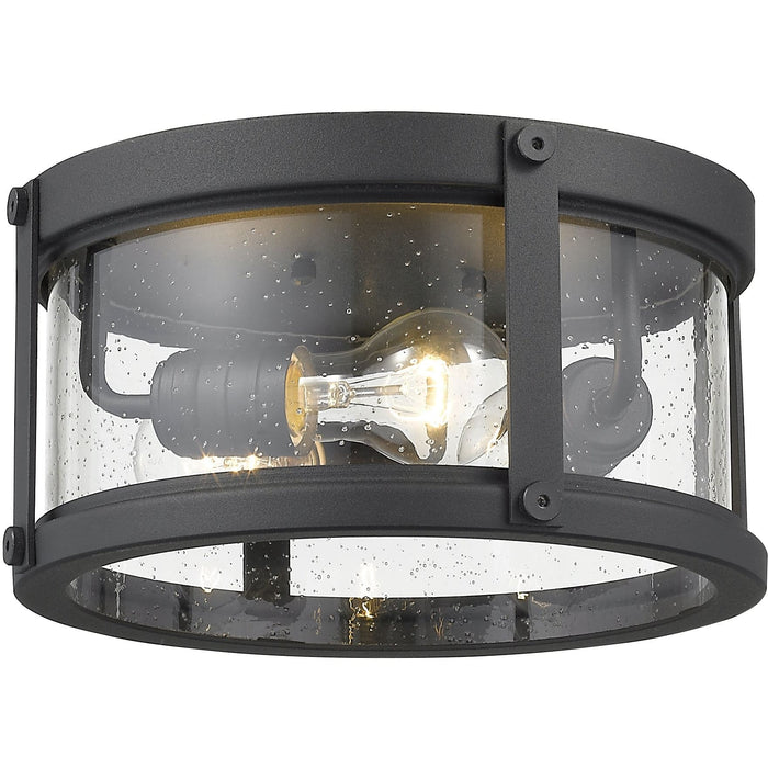 Roundhouse Black Outdoor Flush Ceiling Mount Fixture - Outdoor Flush Ceiling Mount Fixture