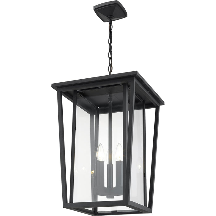 Seoul Black Outdoor Chain Mount Ceiling Fixture - Outdoor Chain Mount Ceiling Fixture