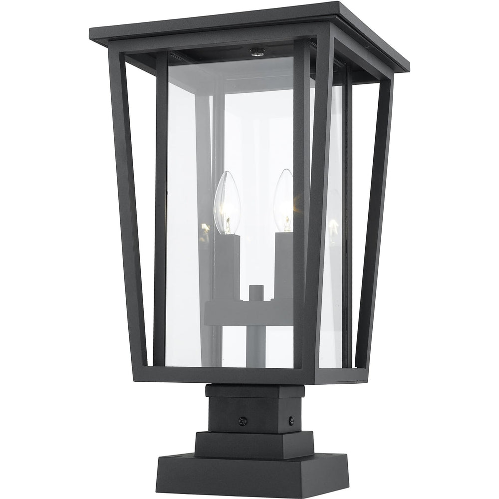 Seoul Black Outdoor Pier Mounted Fixture - Outdoor Pier Mounted Fixture