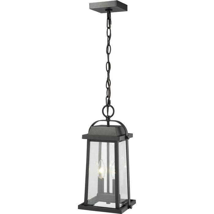 Millworks Black Outdoor Chain Mount Ceiling Fixture - Outdoor Chain Mount Ceiling Fixture