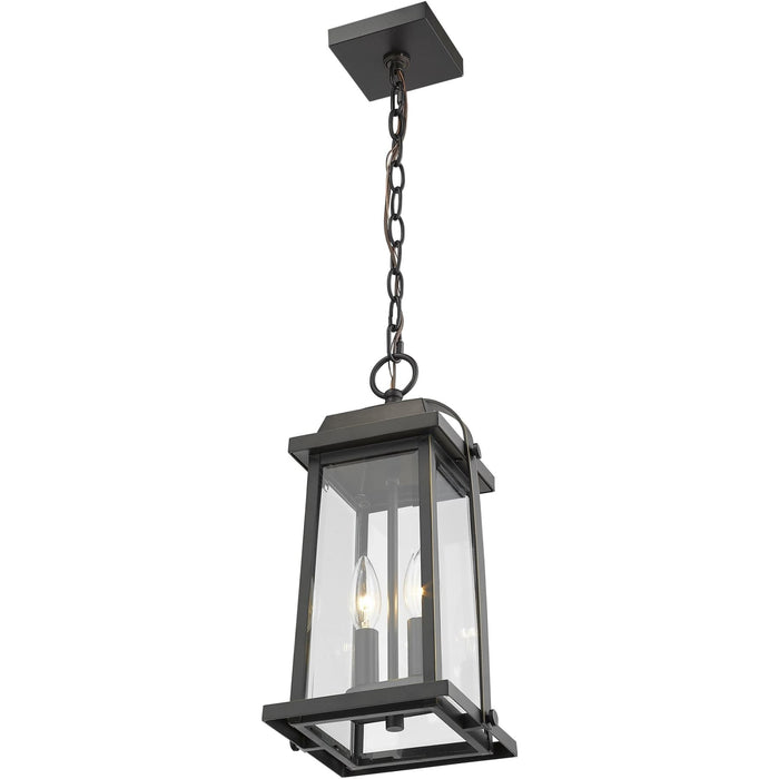 Millworks Oil Rubbed Bronze Outdoor Chain Mount Ceiling Fixture - Outdoor Chain Mount Ceiling Fixture