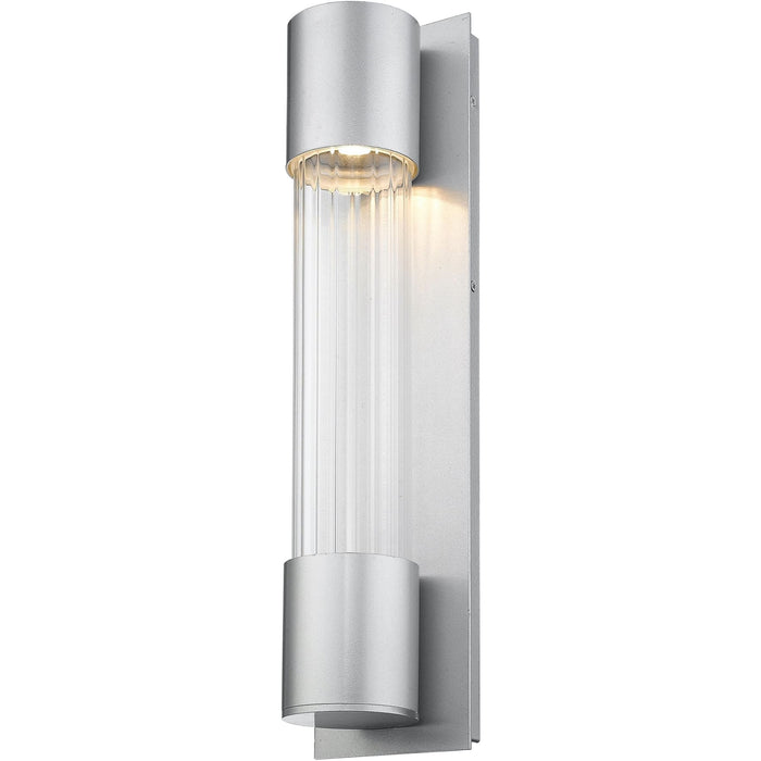 Striate Silver LED Outdoor Wall Sconce - Outdoor Wall Sconce