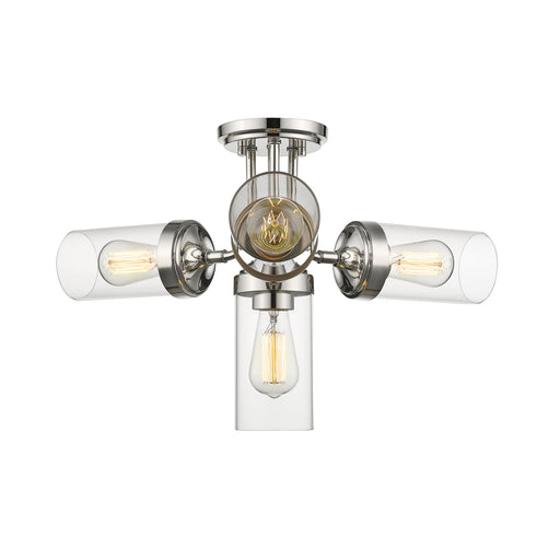 Calliope Polished Nickel Semi-Flushmount - Semi-Flushmounts