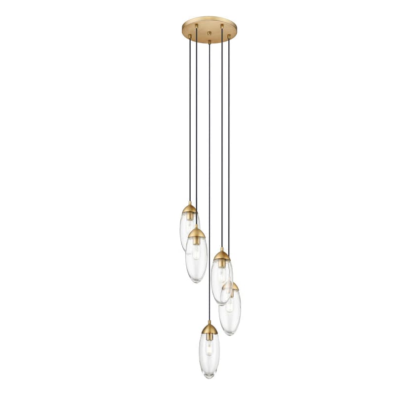 Z-Lite Arden Rubbed Brass 5 Light Chandelier 651P-5R-RB - Chandeliers