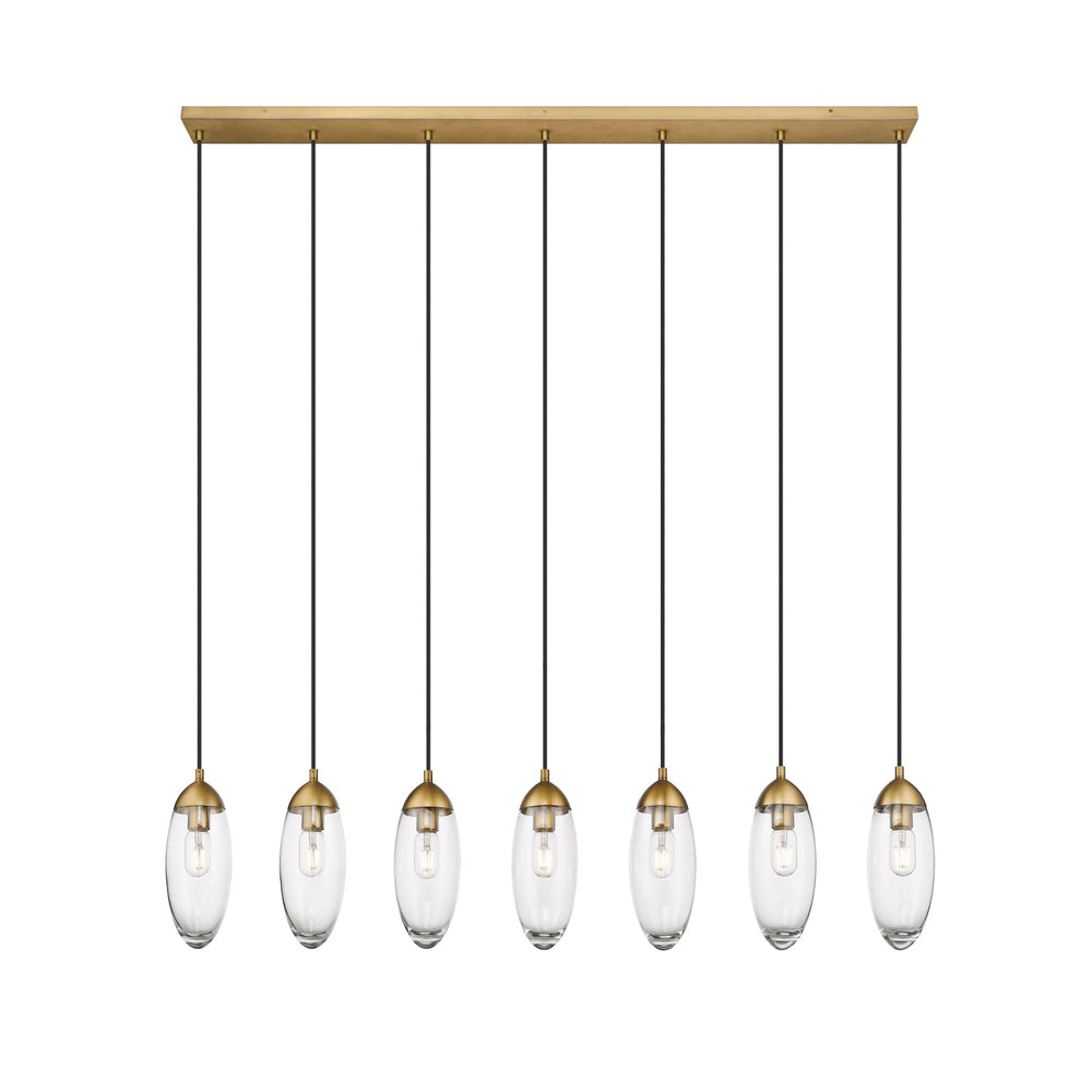 Z-Lite Arden Rubbed Brass 7 Light Linear Chandelier 651P-7L-RB - Chandeliers