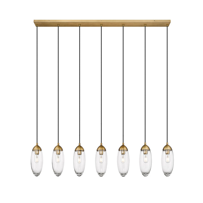 Z-Lite Arden Rubbed Brass 7 Light Linear Chandelier 651P-7L-RB - Chandeliers