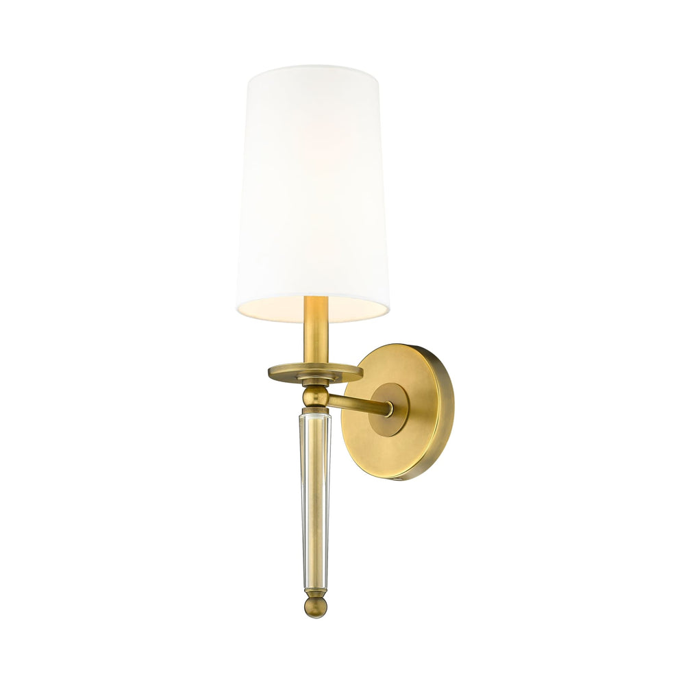 Z-Lite Avery Rubbed Brass Wall Sconce 810-1S-RB-WH - Wall Sconces