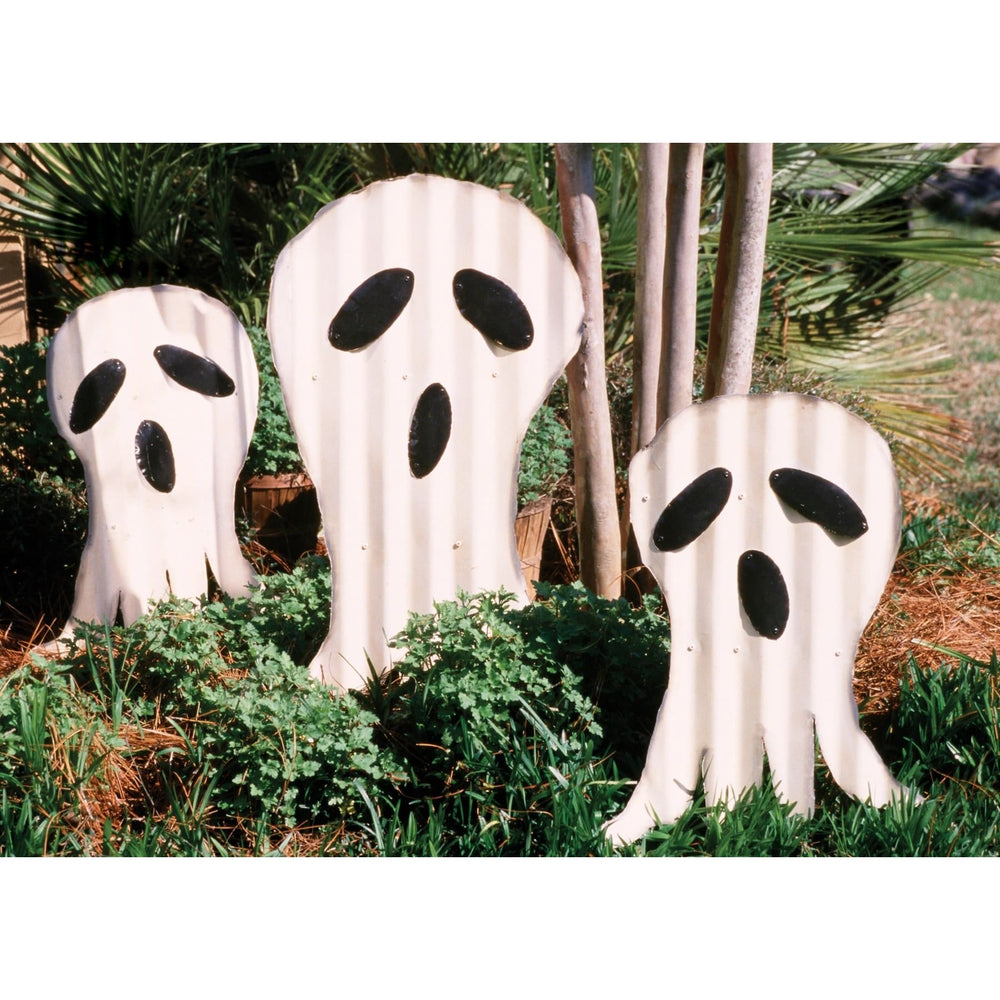 Halloween Ghosts Yard Art Corrugated Metal - Holiday_Halloween