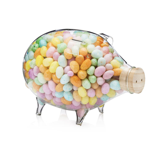 Clear Glass Piggy Bank Large