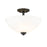 Ashton Matte Black 3 Light Semi-Flushmount - Semi-Flushmounts